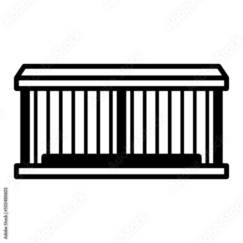 hen livery yard vector icon design, Poultry farming symbol, Meat or Eggs Production Sign, Protein and farmyard equipment stock illustration, Sturdy Spacious wooden hen cage for Varied Animals Concept