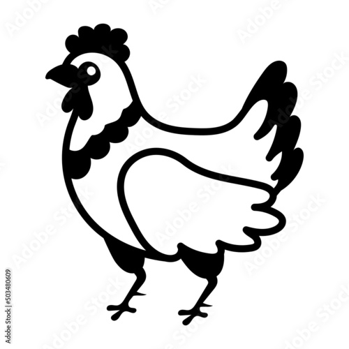 commercial meat breeds vector icon design, Poultry farming symbol, Meat or Eggs Production Sign, Protein and farmyard equipment stock illustration, Broilers Breed Concept