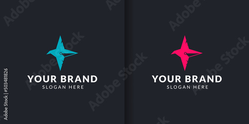 bird logo, bird with compass direction