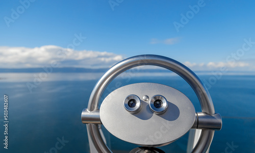 Beautiful stationary binoculars at the cruise ship