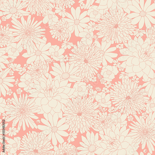 Pastel Lake Flower Bunch Pattern