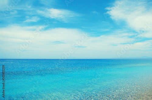 Summer vacation  sea or ocean with blue sky background