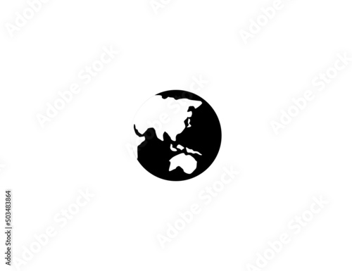Globe Showing Asia Australia. Earth isolated realistic vector icon. Planet vector icon. Earth globe illustration icon