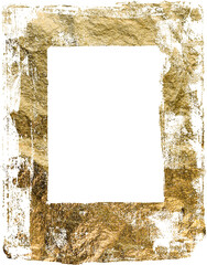 gold foil frame texture with transparent background