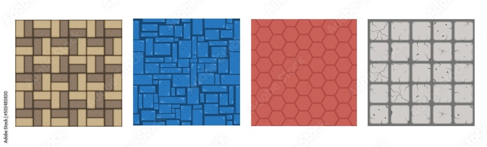 Flat set ground textures for game patterns