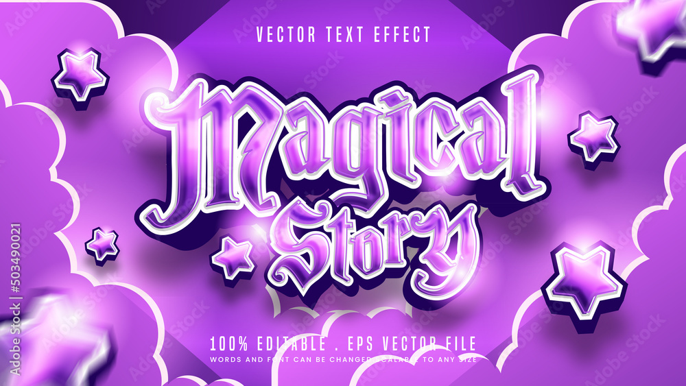 Magical story 3d editable text effect font style
