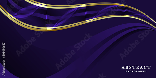 Abstract blue background with gold lines