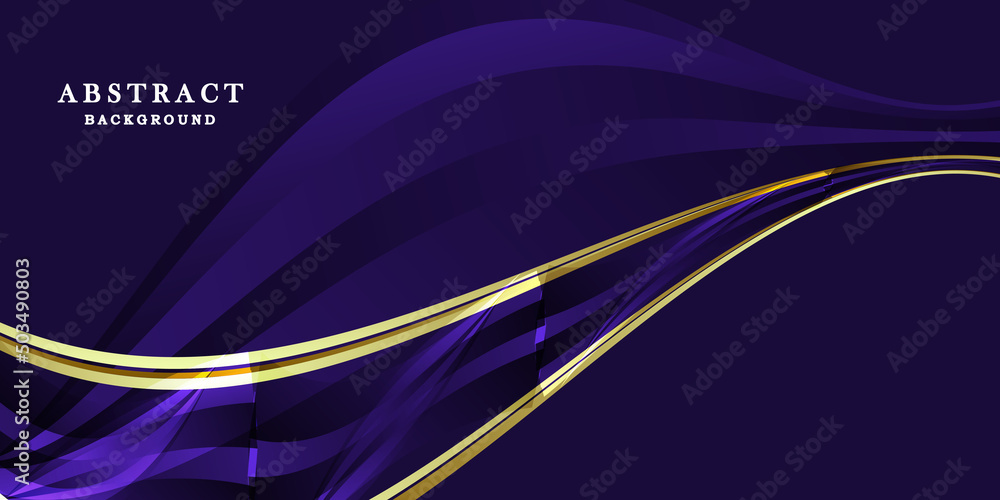 Abstract blue background with gold lines Stock Vector | Adobe Stock