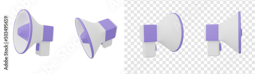 3d speaker icons for web design. Modern Megaphone icons