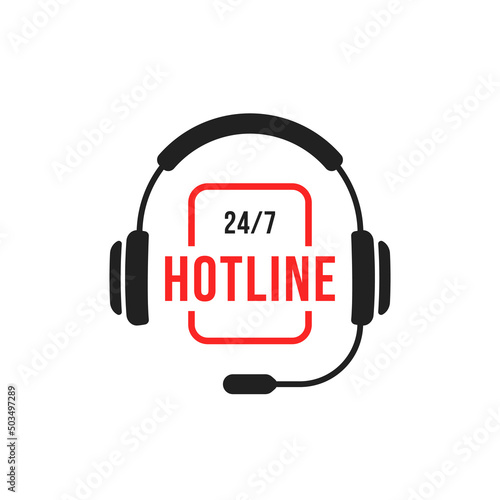 simple hotline service icon like big headphones