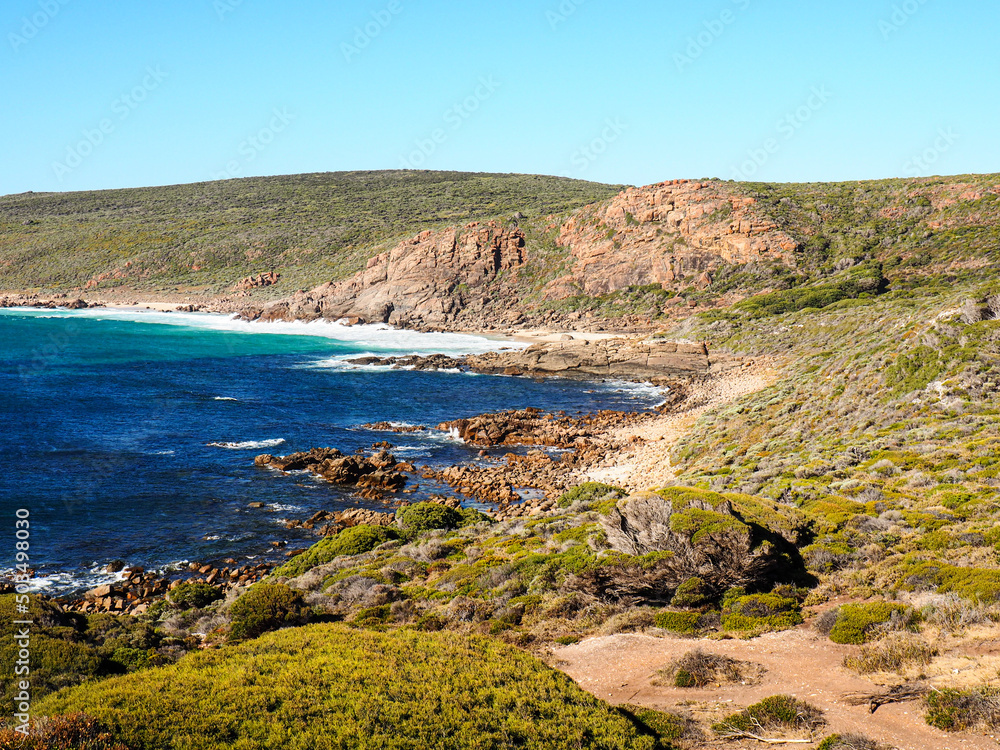 beautiful Western Australia beach, ocean and hills