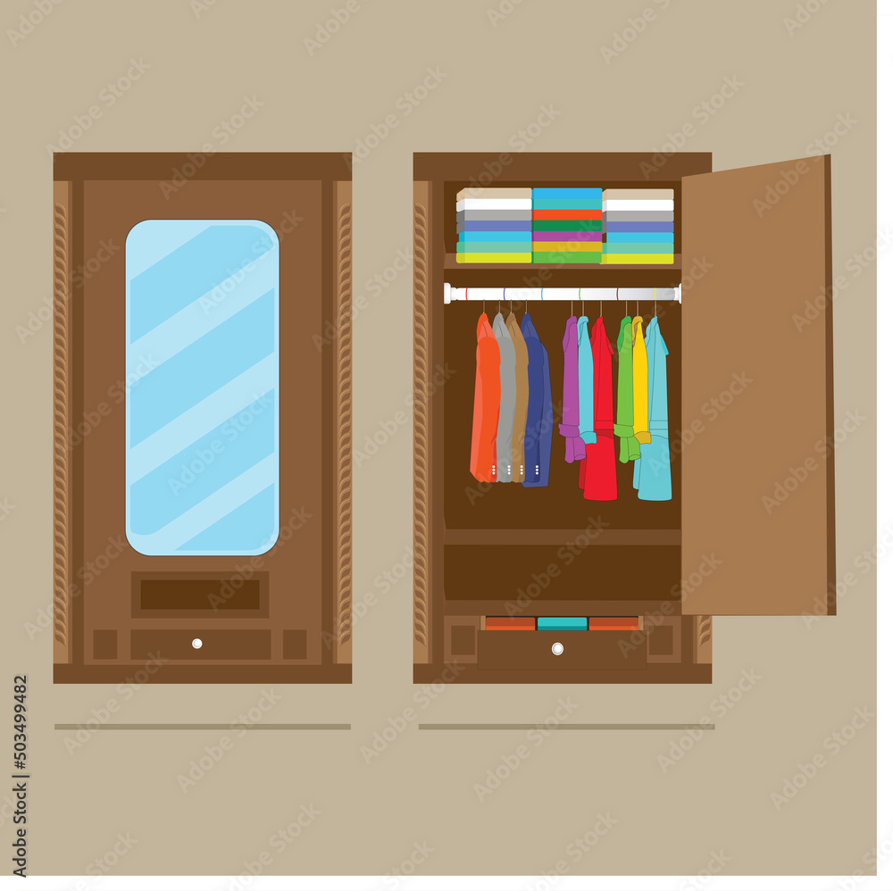 The cupboard vector with the traditional carved objects and natural colors. The cupboard vector with the traditional carved objects and natural colors.