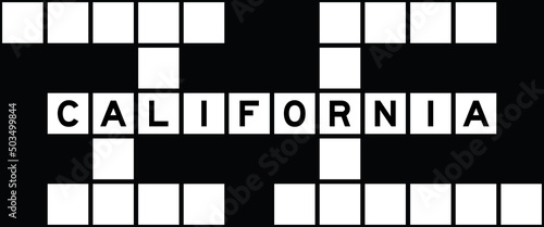 Alphabet letter in word california on crossword puzzle background