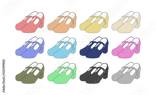 サンダルのイラストセット