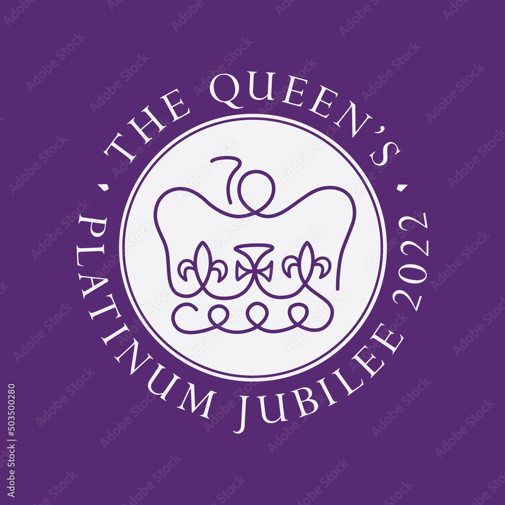 The Queen's Platinum Jubilee anniversary celebration background - obrazy, fototapety, plakaty 