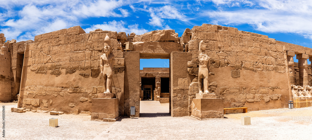 The Great Court of Amun entrance in Karnak Temple complex, Luxor, Egypt