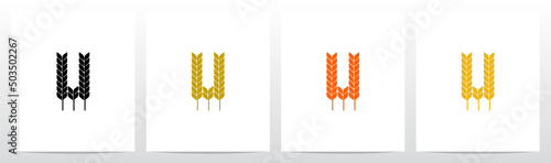 Wheat Stems Forming Letter Logo Design U