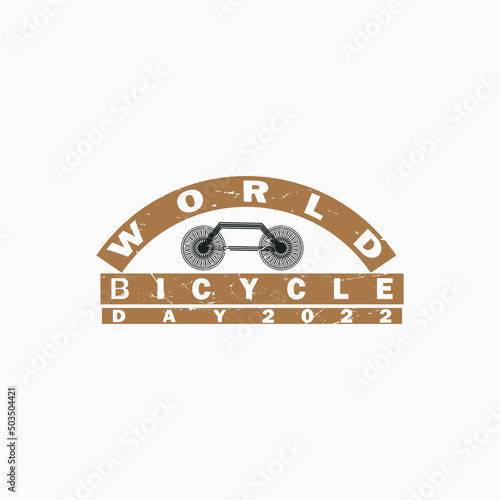 World Bicycle Day  typography t-shirt Premium Vector