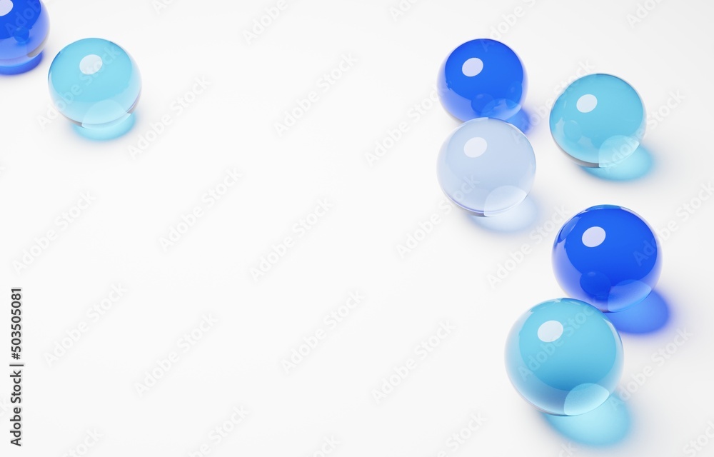 3D素材_ビー玉_青 3D素材_ビー玉_青