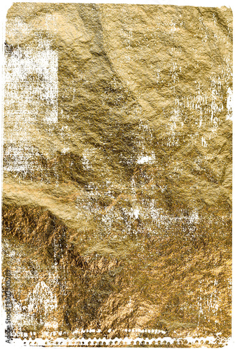 gold foil paper texture with transparent background photo