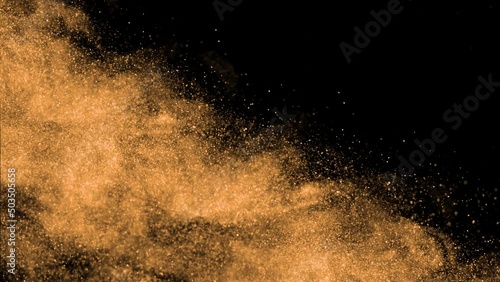 Gold ink in water shooting with high speed camera. Gold glitter background with sparkle shine light confetti. Super Slow Motion at 1000fps. effect. blue glitter photo