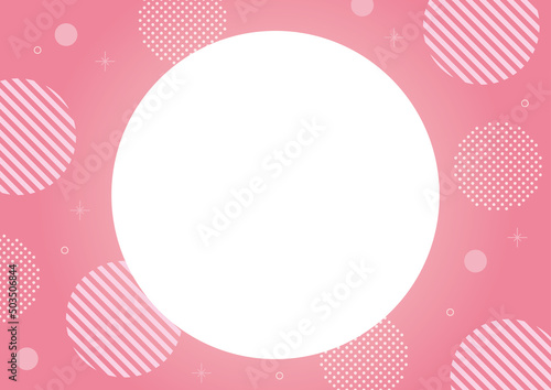 円 水玉 ピンク フレーム 幾何学