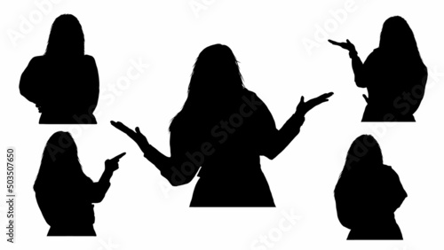 silhouette black white woman acting gesturing pose
