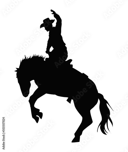 cowboy riding horse silhouette