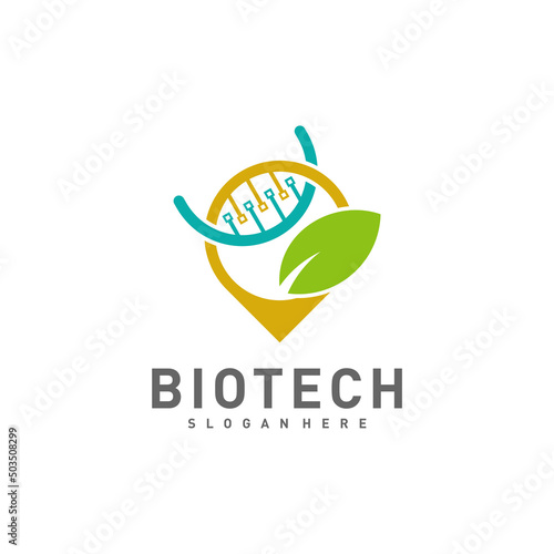 Bio tech Point logo template, Molecule, DNA, Atom, Medical or Science Logo Design Vector