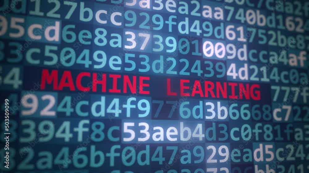 Code and MACHINE LEARNING text on the computer display Code and MACHINE LEARNING text on the computer display