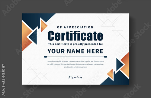 Modern certificate appreciation, certificate achievement template, award, achievement, certificate of recognition, excellence, certificate border, completion template certificate design template