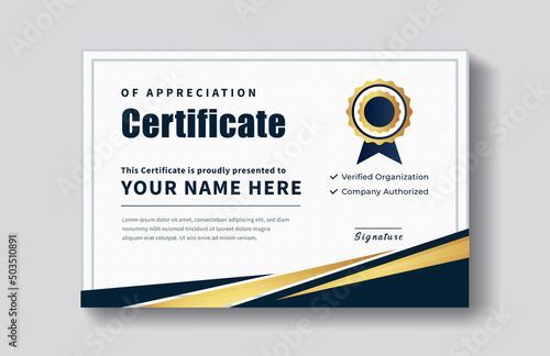 Modern certificate appreciation, certificate achievement template, award, achievement, certificate of recognition, excellence, certificate border, completion template certificate design template