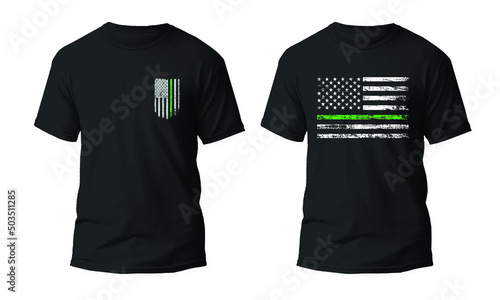 Thin Green Line T Shirt Design