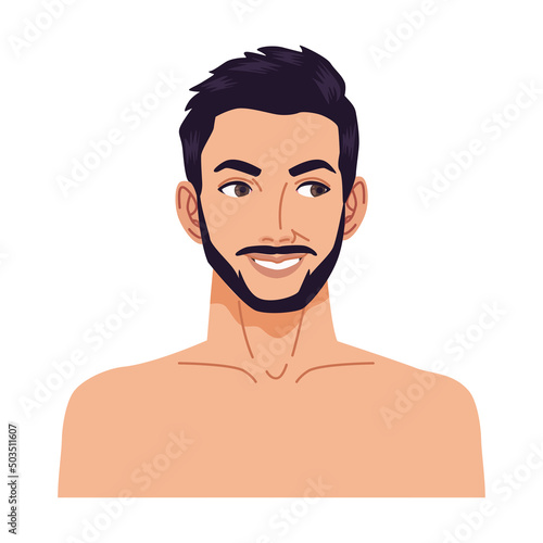 young bearded naked man