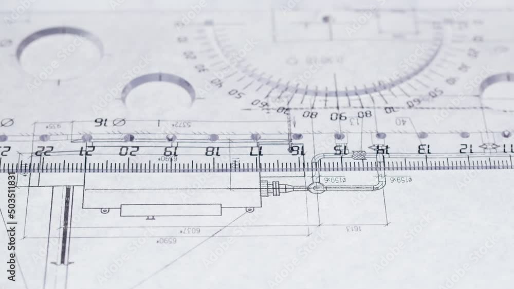 Liner thin marker, plan blueprint close-up. Architect designer drawing, professional engineer working, interior creator making architectural house project, drafting building. Liner thin marker, plan blueprint close-up. Architect designer drawing, professional engineer working, interior creator making architectural house project, drafting building.