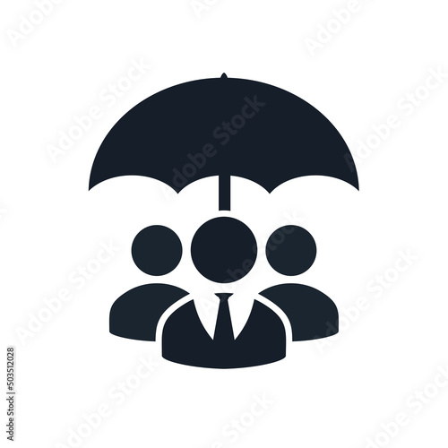 Group life insurance. Vector illustration