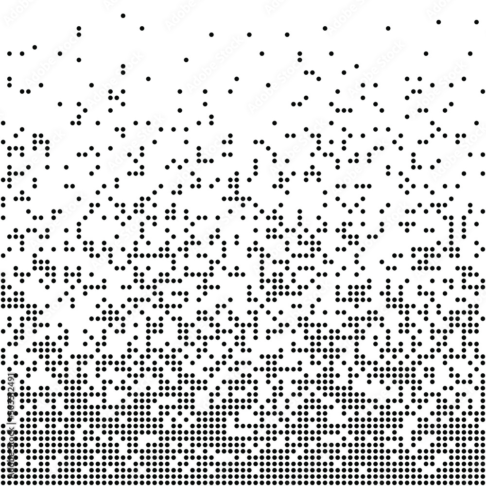 Geometric pattern of black circles on a white background.