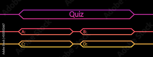 Quiz millionaire. Quiz game with question and choice of answer. Contest on tv show. Test competition on app. Intellectual quest. Template for questionnaire, guess and examination. Vector.