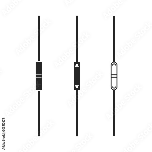 Scroll bar. Slider for down, ui and web. Set of scroll bars isolated on white background. Scrollbar buttons. Progress down and up. UI button. Icons for interface in website. Vector