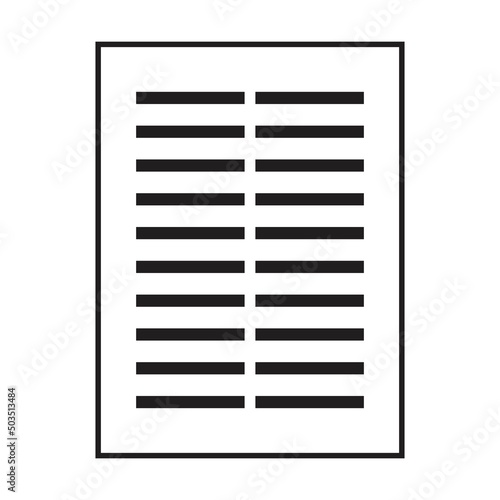 Content icon vector for business file data and documentation report in a glyph illustration