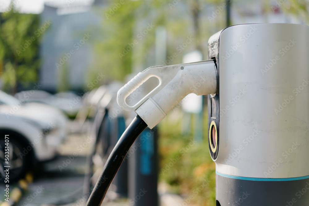 electric car charging in the station electric car charging in the station