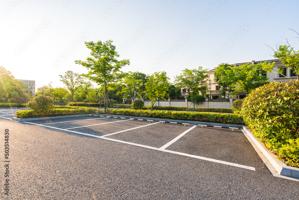 parking lot in city