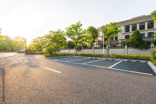 parking lot in city park