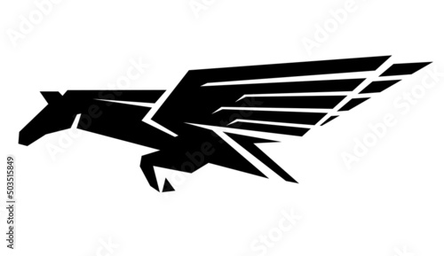 Pegasus Speed Abstract Emblem Design