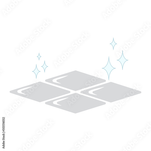 Clean surface icon. Easy cleaning ceramic tile. Vector illustration.