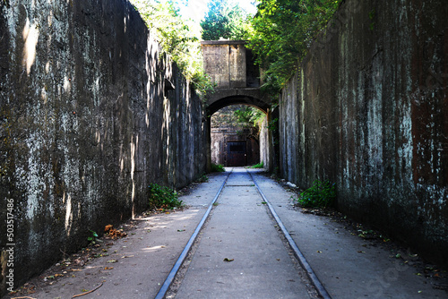 old stone wall railway