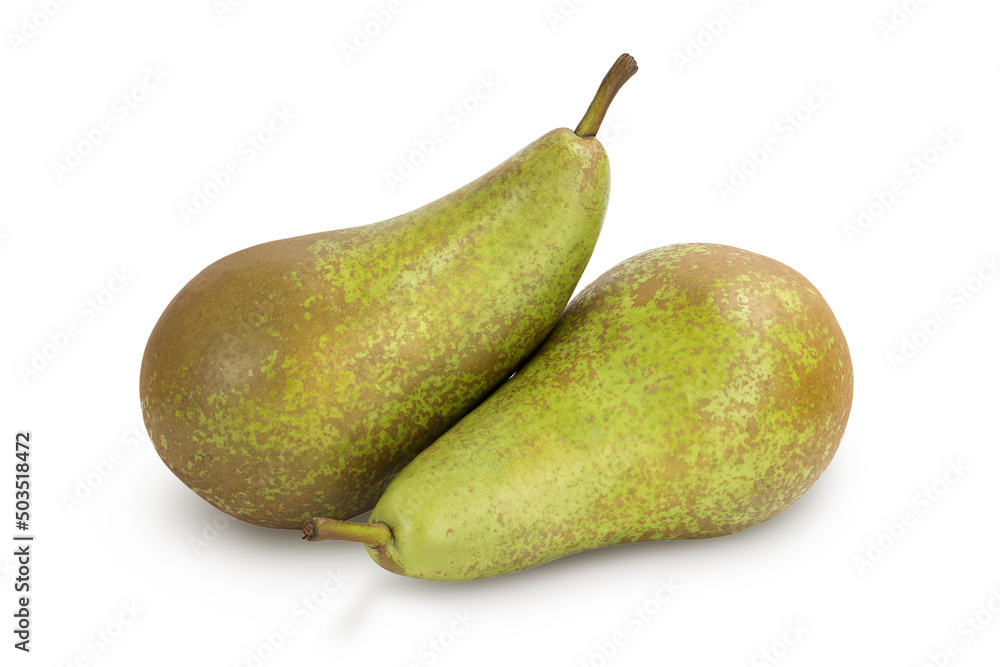 Green conference pear isolated on white background with clipping path and full depth of field Green conference pear isolated on white background with clipping path and full depth of field