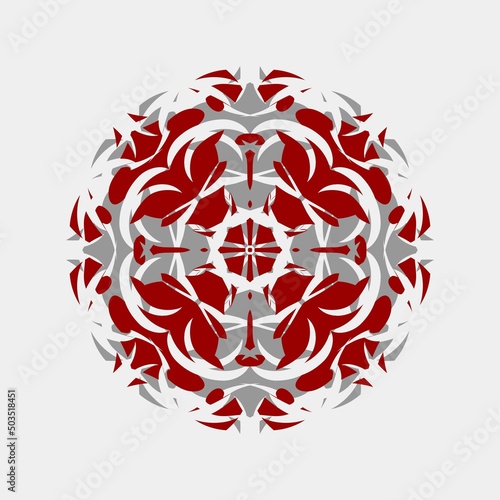 beautiful mandala flower pattern vector, manual art, traditional, floral, bloom, petals, symmetrical, color combinations, unique, symmetrical, geometric, beautiful, for ceramic and fabric wall decorat photo