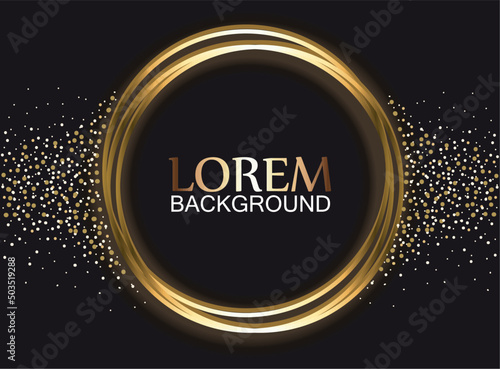 golden frame in black background