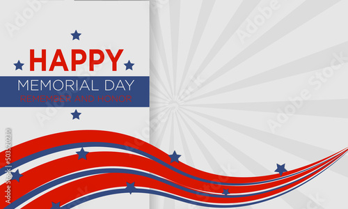 vector banner happy memorial day remember and honor